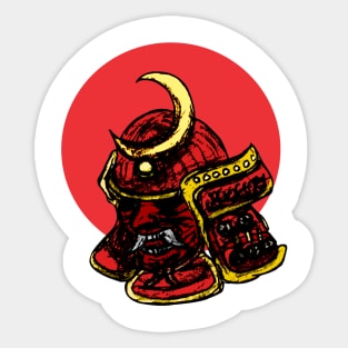 Red Samurai Helmet Sticker